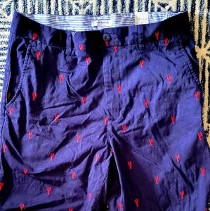 Isaac Misrahi Lobster Embroidered Shorts NWT